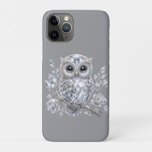 Elegante silberne Eulen-Botanik-Magie-Nacht-Dekora Case-Mate iPhone Hülle
