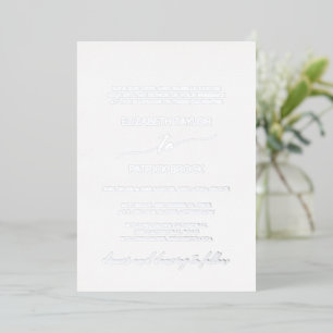 Elegante silberne Folien-Kalligrafie formelle Hoch Folieneinladung