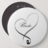 Elegante silberne Herz DIY Schablone Button (Vorne & Hinten)