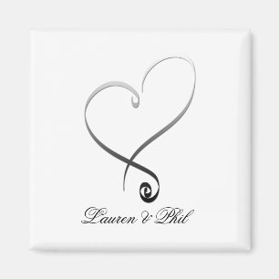 Elegante silberne Herz DIY Schablone Magnet