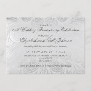 Elegante silberne Hochzeit zum 25. Jubiläum Einladung