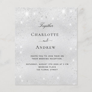 Elegante silberne Hochzeitseinladung im Budget-Sti Flyer