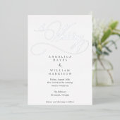 ELEGANTE SILBERNE HOCHZEITSEINLADUNG IM SCHRIFTDES FOLIENEINLADUNG (Stehend vorne)