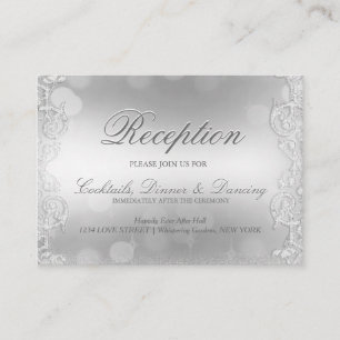 Elegante silberne Imitat-Folie Begleitkarte