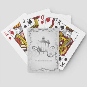 Elegante Silberne Kutsche Weiße Geschichte Buch Ro Spielkarten