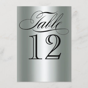 Elegante silberne metallische Tischnummer Glam Bli