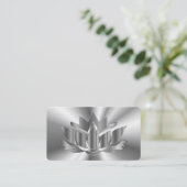 Elegante silberne ombre modern visitenkarte (Stehend Vorderseite)