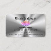 Elegante silberne ombre modern visitenkarte (Rückseite)