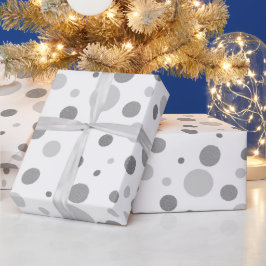 Elegante silberne Polka-Punkte Geschenkpapier