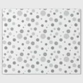 Elegante silberne Polka-Punkte Geschenkpapier (Flach)