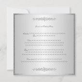 Elegante Silberne Rose Geburtstagsparty Einladung (Rückseite)
