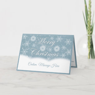 Elegante silberne Schneeflocken Frohe Weihnachten Karte