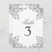 Elegante Silberne Tischkarten Postkarte (Vorne/Hinten)