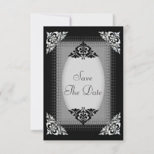 Elegante silberne und schwarze Hochzeit - Save-the Save The Date