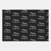 Elegante silberne Weihnachtsmuster Geschenkpapier Set (Vorderseite 3)