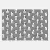 Elegante silberne Weihnachtsmuster Geschenkpapier Set (Vorderseite 2)