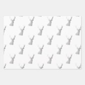 Elegante silberne Weihnachtsmuster Geschenkpapier Set (Vorderseite)