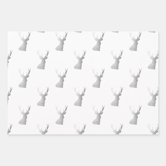 Elegante silberne Weihnachtsmuster Geschenkpapier Set (Vorderseite)