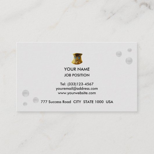 Elegante Silberpunkte auf Silberfarbe Visitenkarte (Rückseite)