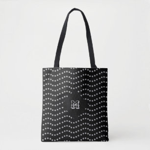 Elegante Silberpunktlinien Tasche