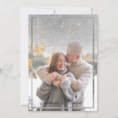 Elegante Silberrosa Glitzer Gradienten Foto Hochze Einladung (Rückseite)