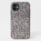 Elegante, silberrosa, gürtelige Glitzer-Sequenzen Case-Mate iPhone Hülle (Rückseite)