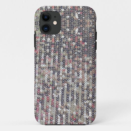 Elegante, silberrosa, gürtelige Glitzer-Sequenzen Case-Mate iPhone Hülle (Rückseite)