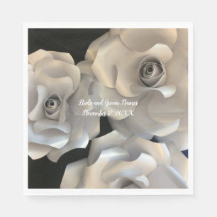 Elegante Silberrosen Serviette