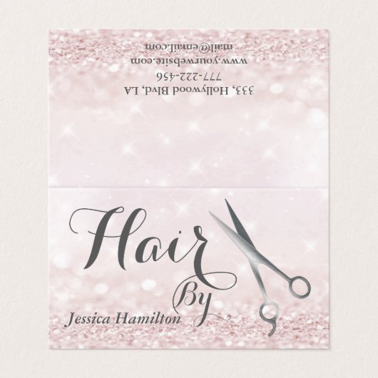 Elegante Silberschere Imitate glitten Visitenkarten (Außenseite Aufgefaltet)