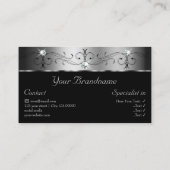 Elegante Silberschmuck mit Foto Visitenkarte (Rückseite)