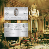 Elegante Silberschmuck mit Verziertem Squiggled mi Visitenkarte