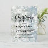 Elegante Silberschneefirma Weihnachten Einladung (Stehend Vorderseite)