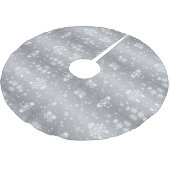 Elegante Silberschneeflocken Polyester Weihnachtsbaumdecke (Schrägansicht)