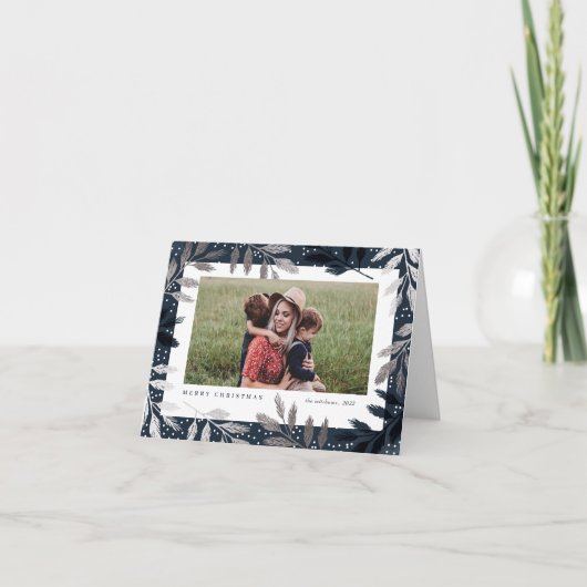 Elegante Silberzweige 3 Foto Weihnachten (Vorderseite)