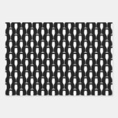 Elegante Silhouette aus Weinglas Geschenkpapier Set (Vorderseite)