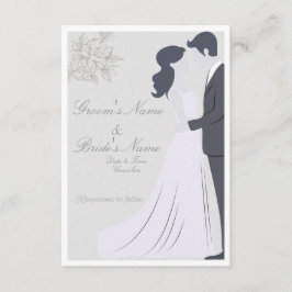 Elegante Silhouette Braut & Bräutigam Hochzeit Einladung