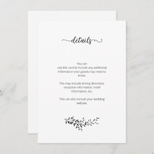Elegante Silhouette der Blätter Details Karte (Vorne/Hinten)