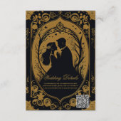 Elegante Silhouette einer Braut und eines Bräutiga Begleitkarte (Vorderseite)