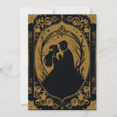 Elegante Silhouette einer Braut und eines Bräutiga Save The Date (Rückseite)