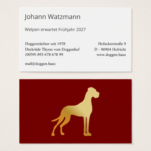 Elegante Silhouette einer Deutschen Dogge (Vorne & Hinten)