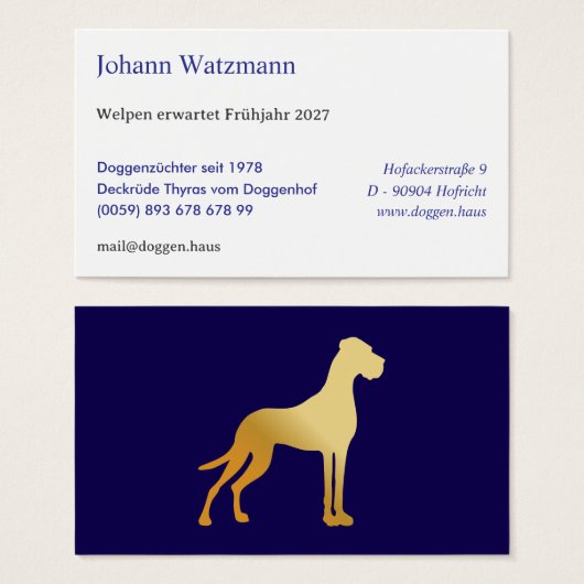 Elegante Silhouette einer Deutschen Dogge (Vorne & Hinten)