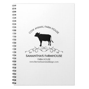 Elegante Silhouette einer Farmkuh Notizblock