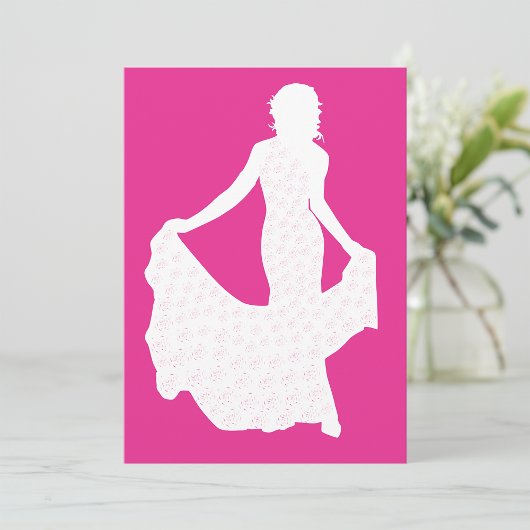 Elegante Silhouette einer Frau in "Flower Gown" Einladung