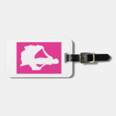 Elegante Silhouette einer Frau in "Flower Gown" Gepäckanhänger (Vorderseite horizontal)