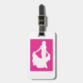 Elegante Silhouette einer Frau in "Flower Gown" Gepäckanhänger (Vorderseite vertikal)