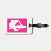 Elegante Silhouette einer Frau in "Flower Gown" Gepäckanhänger (Rückseite horizontal)