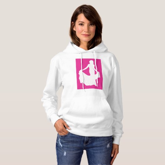 Elegante Silhouette einer Frau in "Flower Gown" Hoodie (Vorne ganz)