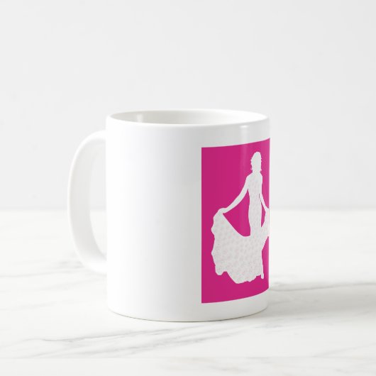 Elegante Silhouette einer Frau in "Flower Gown" Kaffeetasse (Vorderseite Links)