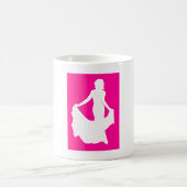 Elegante Silhouette einer Frau in "Flower Gown" Kaffeetasse