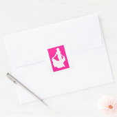 Elegante Silhouette einer Frau in "Flower Gown" Quadratischer Aufkleber